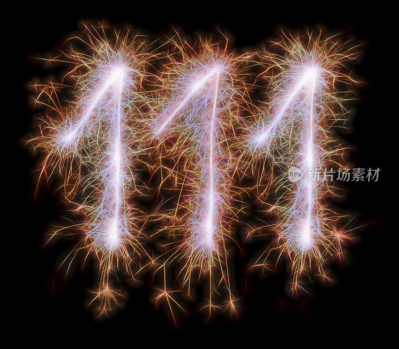 闪亮的庆祝红数字111 111生日
